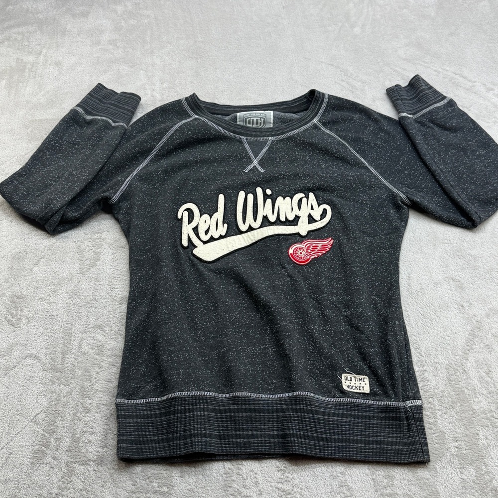 Detriot Red Wings NHL Sweatshirt Women L Gray Newbury Hockeycore Cozy Loungewear